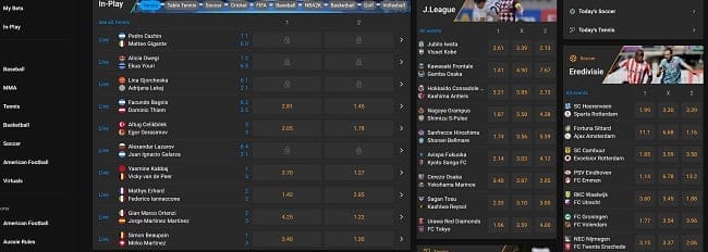 Live sport screen voorbeeld bcgame