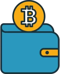 Wallet met een bitcoin