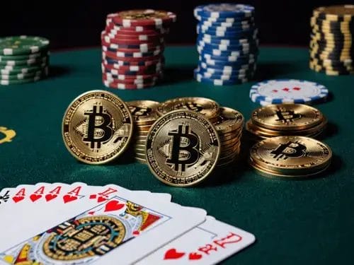 bitcoins op een tafelspel