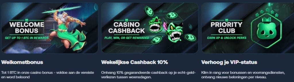 soorten bonussen van betpanda casino