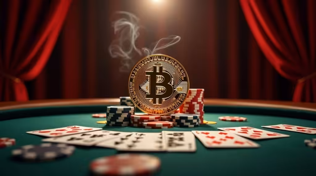 bitcoin op een casino tafelspel om in te zetten bij het pokeren